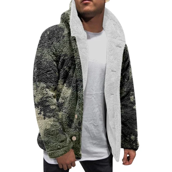 Men'S Winter Zipper Hooded Fleece Sweatshirt With Patch Pocket Casual Jacket - Image 20