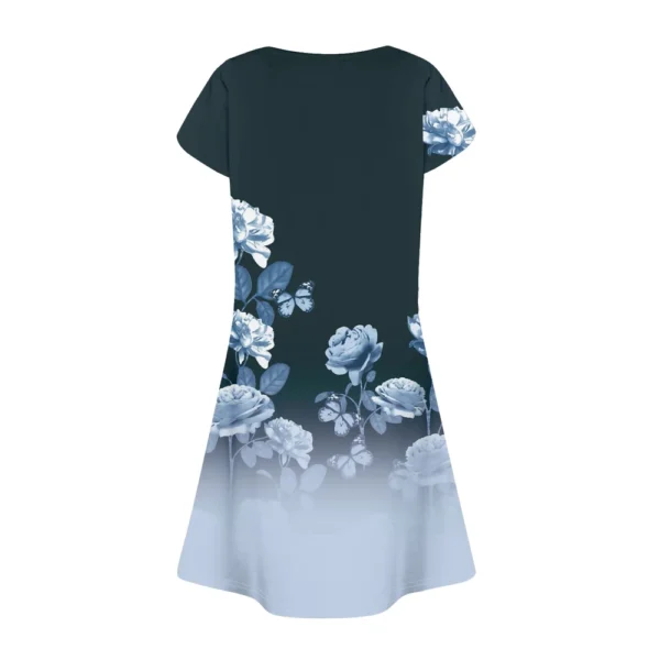 Women's Summer Casual Petal Slim Stripe Pleated Solid Color Dresses - Image 11