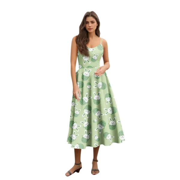 Women's  Casual Fashion Flower Print Sexy Off Shoulder Punk Retro Skirt - Image 12