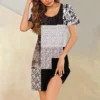 Womens Summer Dresses Short Sleeve Linen Casual T-Shirt Dresses Swing Beach - Image 34