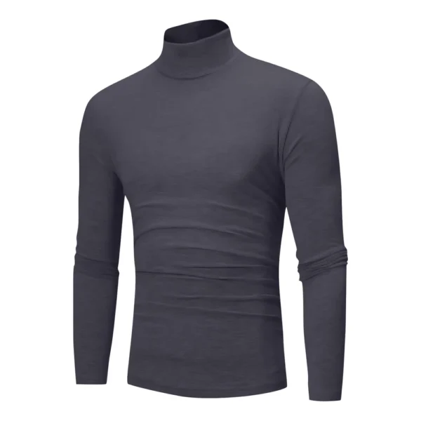 Men's Warm T-shirt Long Sleeved Warm Top Winter Sweater Warm Sports Shirt - Image 20