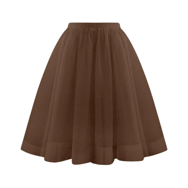 Women's Fashion Solid Color Half Skirt Party Ballet Puff Skirt Mesh Skirt - Image 20