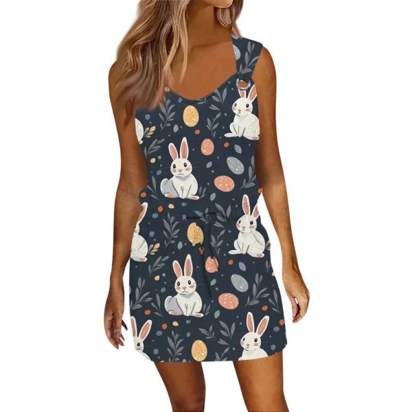 Women's Fashion Easter Casual Summer Loose Dresses Printed Sundresses Dress - Image 3