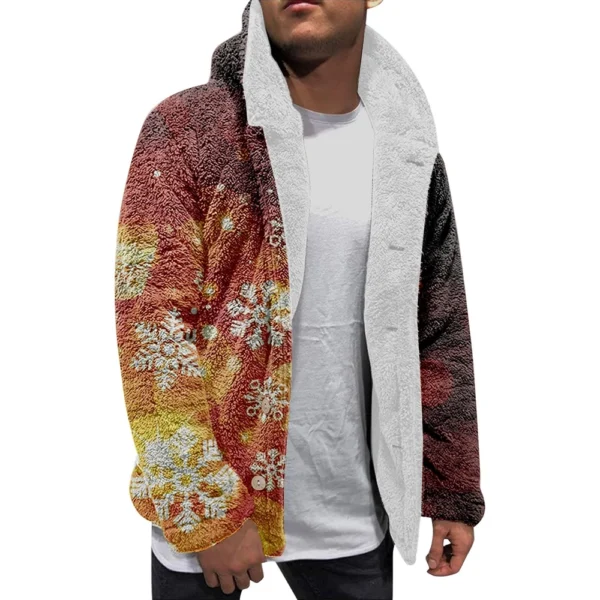 Men'S Winter Zipper Hooded Fleece Sweatshirt With Patch Pocket Casual Jacket - Image 25