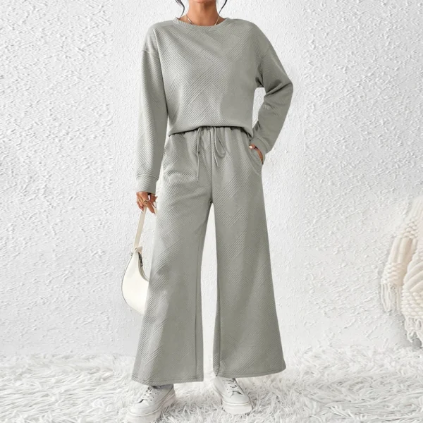 Women's Solid Color Temperament Casual Loose Textured Drawstring Elastic Waist - Image 25