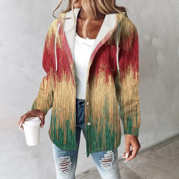 Women's Coat Casual And Fashionable Composite Thick And Warm Printed Hooded - Image 22