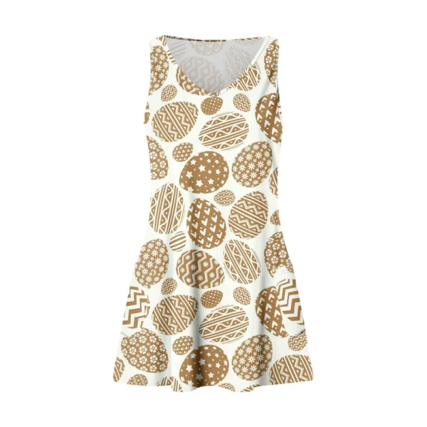 Women's Fashion Summer Loose Dresses Sundresses Easter Casual Printed Dress - Image 11
