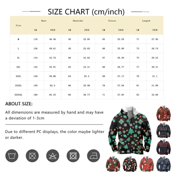 Men's  Loose Casual Fashion Stand Collar Half-Zip Hoodless Sweatshirt - Image 10