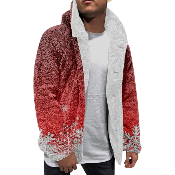 Men'S Winter Zipper Hooded Fleece Sweatshirt With Patch Pocket Casual Jacket - Image 2