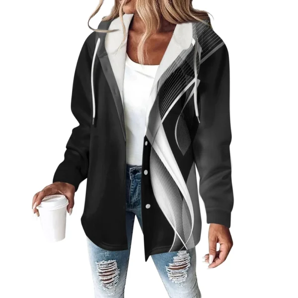 Women's Coat Casual And Fashionable Composite Thick And Warm Printed Hooded - Image 17