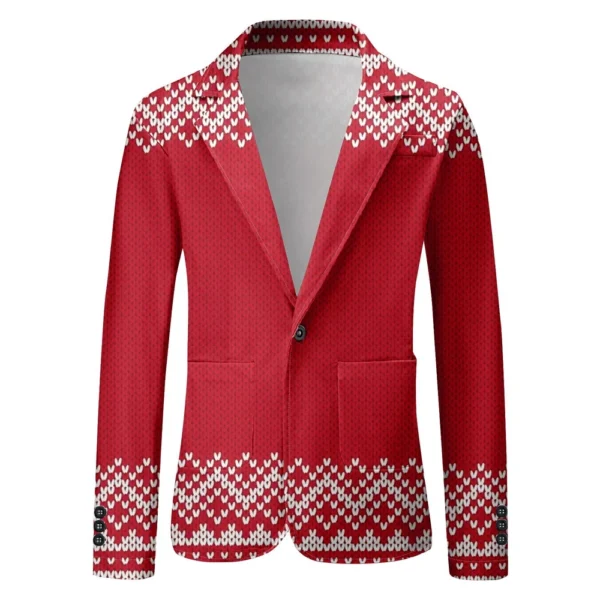 Unisex Winter Christmas Prints Suit Jackets Unisex Casual Fashion Button Jackets - Image 8