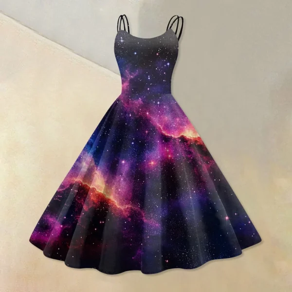 Women's Fashion  Printed Sexy Strapless Gothic Cocktail Dress Punk, Vintage - Image 31