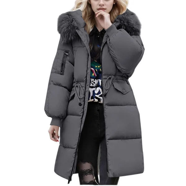 Women's Solid Color Down Cotton Jacket Medium-length Bread Clothing Large - Image 17