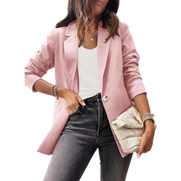Women's solid color casual long-sleeved suit - Image 12