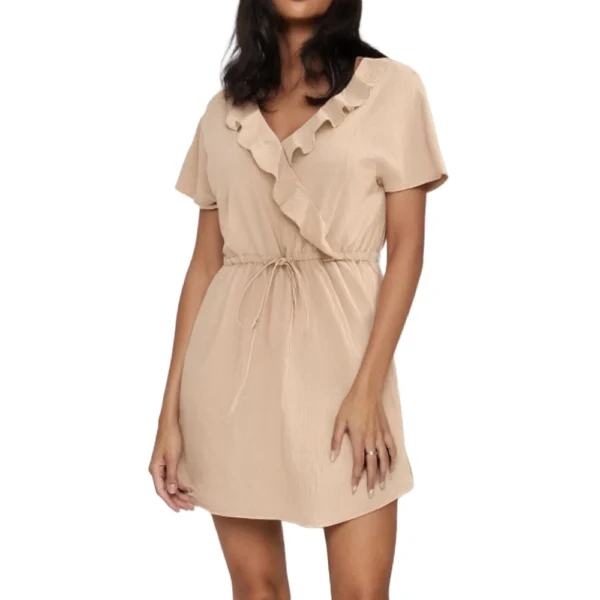 Women's Fashion Casual V-Neck Ruffle Tunic Dresses - Image 4