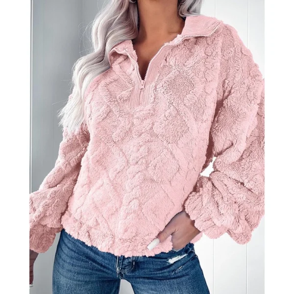 Women's casual loose warm long-sleeved jacket - Image 9