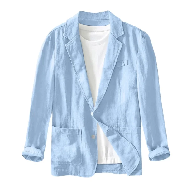 Men's Casual Fashion Jacket Solid Color Long Sleeve Jacket With Pockets - Image 32