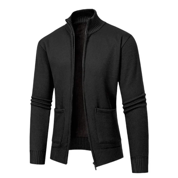 Men's Cashmere Fall And Winter Knit Cardigan Middle-aged Casual Warm Solid - Image 14