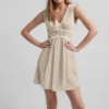 Women's Fashion Casual V-Neck Sleeveless Waist Splicing Dresses - Image 8