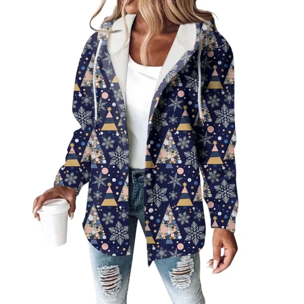 Women's Coat Casual And Fashionable Composite Thick And Warm Printed Hooded - Image 32