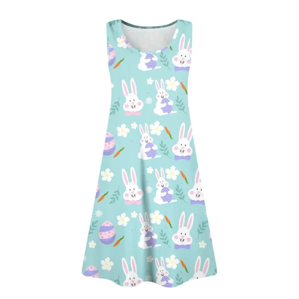 Women's Easter Summer Printed Casual Loose Sundresses Fashion Dresses Dress - Image 9
