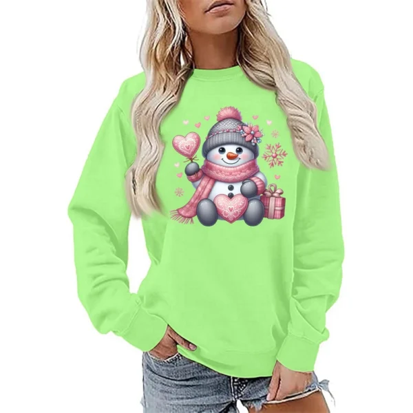 Women's Fashion Casual Round Neck Loose Long Sleeve Solid Color Sweatshirt - Image 25