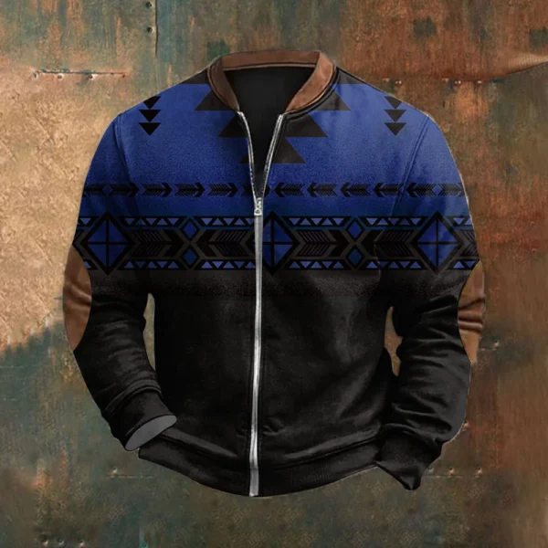 Men'S Retro Casual Sportswear With Open Zipper Sweatshirt Jacket - Image 13