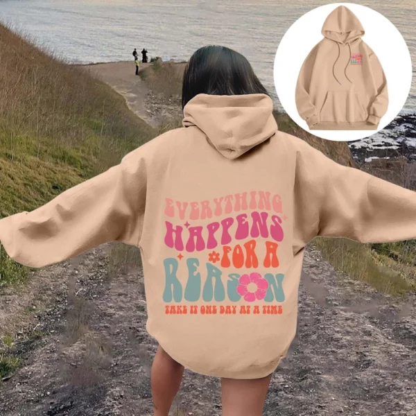 NOTHING IS REA Women's Round Neck Long Sleeve Butterfly Print Top Hooded - Image 15