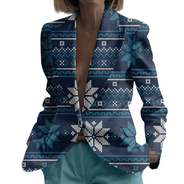 Unisex Winter Christmas Prints Suit Jackets Unisex Casual Fashion Button Jackets - Image 11