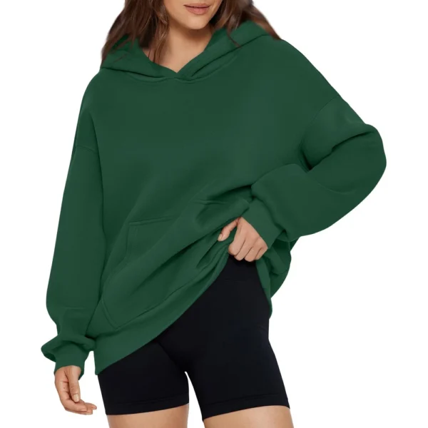 Women's Fashion Spring Hooded Sweatshirt Casual Pocket Top Loose Pullover - Image 20