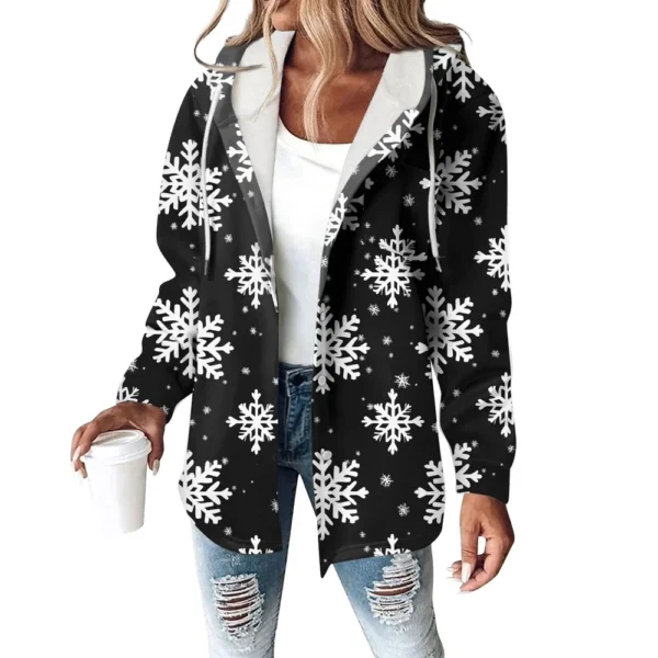 Women's Coat Casual And Fashionable Composite Thick And Warm Printed Hooded - Image 17