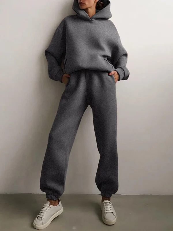 Women's casual long sleeve hoodie pant suit - Image 15