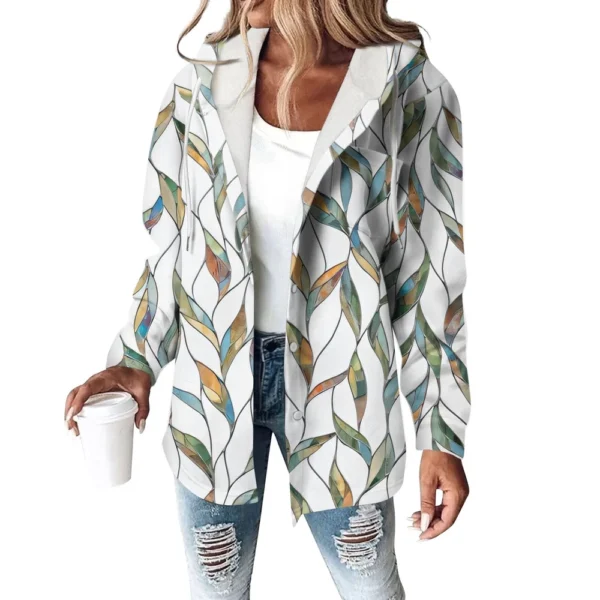 Women's Coat Casual And Fashionable Composite Thick And Warm Printed Hooded - Image 2