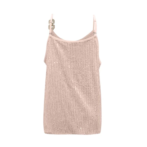 Women's Solid Color Sequined Sleeveless Suspender Top - Image 11