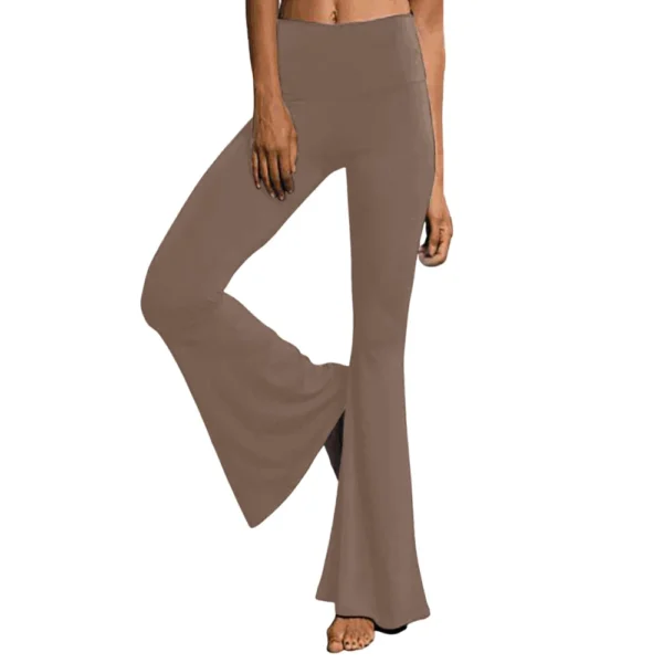 Women's Solid Color Relaxed Sports Casual High-waisted Flared Yoga Pants Long - Image 5