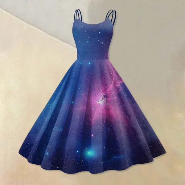 Women's Fashion  Printed Sexy Strapless Gothic Cocktail Dress Punk, Vintage - Image 13