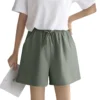 Women's Solid Color Linen Cotton Hemp Casual Sports Casual Shorts Pants - Image 5