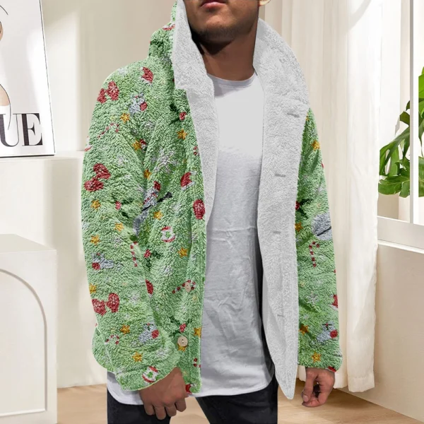 Men'S Winter Zipper Hooded Fleece Sweatshirt With Patch Pocket Casual Jacket - Image 16