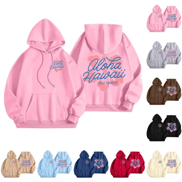 Women's Fashion Lightweight Long Sleeve with Pockets Pullover Hoodies