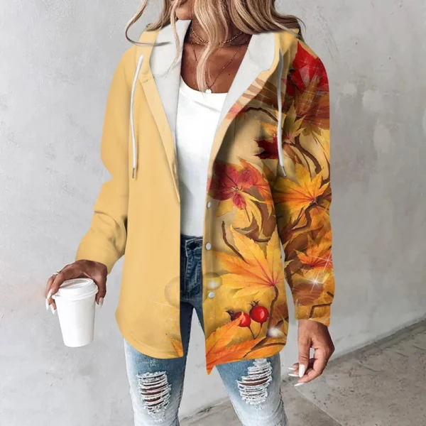 Women's Coat Casual And Fashionable Composite Thick And Warm Printed Hooded - Image 37