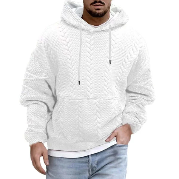 Men's Plus-size Casual Coat Hoodie Long Sleeve Knit Man - Image 6