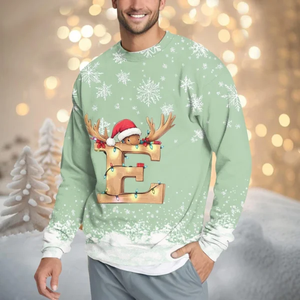 Men's Casual Fashion Comfortable Christmas Printed Round Neck Pullover - Image 28