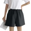 Women's Solid Color Linen Cotton Hemp Casual Sports Casual Shorts Pants - Image 4