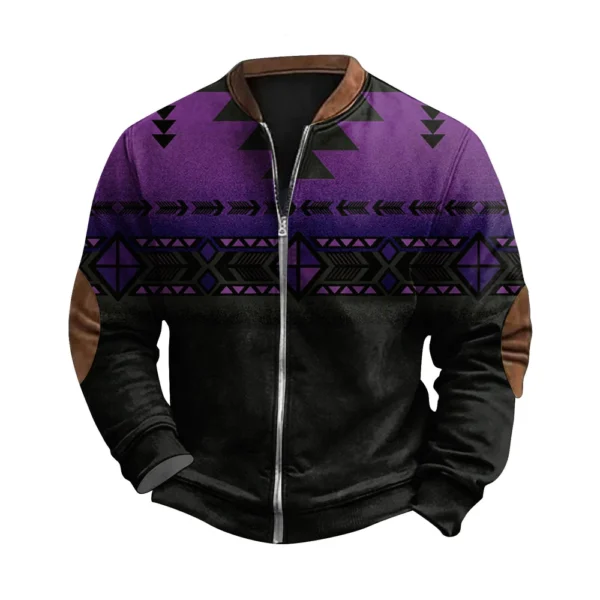 Men'S Retro Casual Sportswear With Open Zipper Sweatshirt Jacket - Image 26