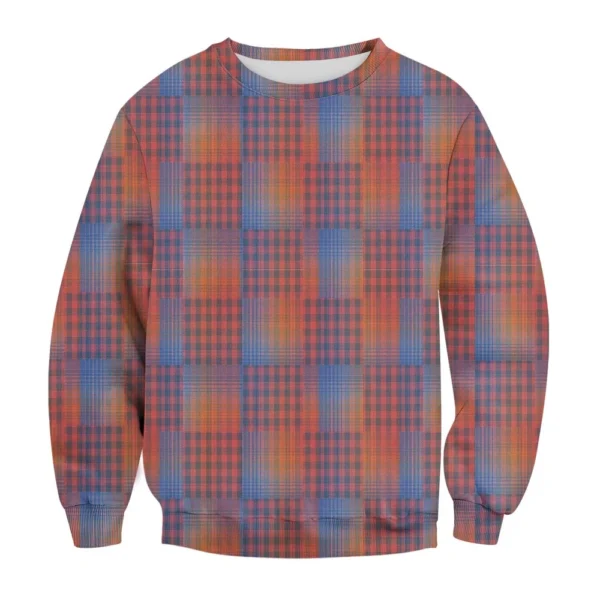Men's Casual Fashion Comfortable Plaid Round Neck Pullover Sweatshirt Sweatshirt - Image 12