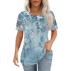 Women's Casual Fashion Printed Loose Daily Round Neck Short Sleeved T-Shirt - Image 17