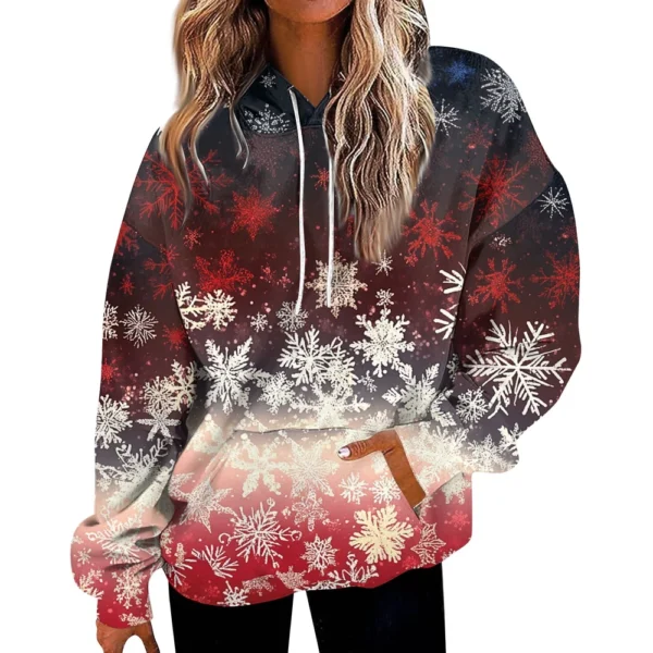 Women'S Fashion Hoodies & Sweatshirts Long Sleeve Drawstring Hoodies Christmas - Image 7