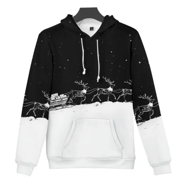 Men's Loose Printed Hooded Sweatshirt Men's Casual Fashion Sports Sweatshirt - Image 11