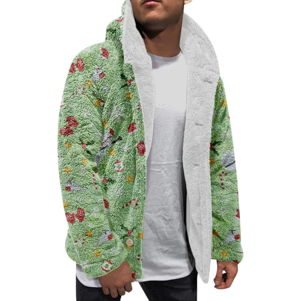Men'S Winter Zipper Hooded Fleece Sweatshirt With Patch Pocket Casual Jacket - Image 5
