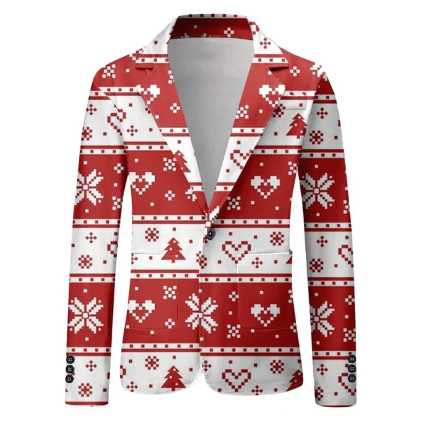 Unisex Winter Christmas Prints Suit Jackets Unisex Casual Fashion Button Jackets - Image 6
